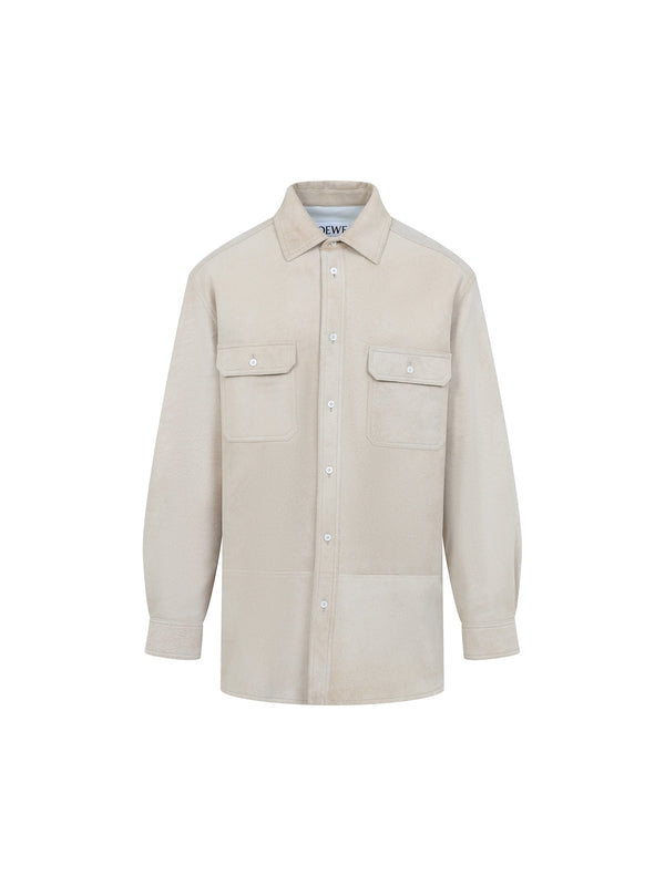 Pocket Detail Leather Shirt