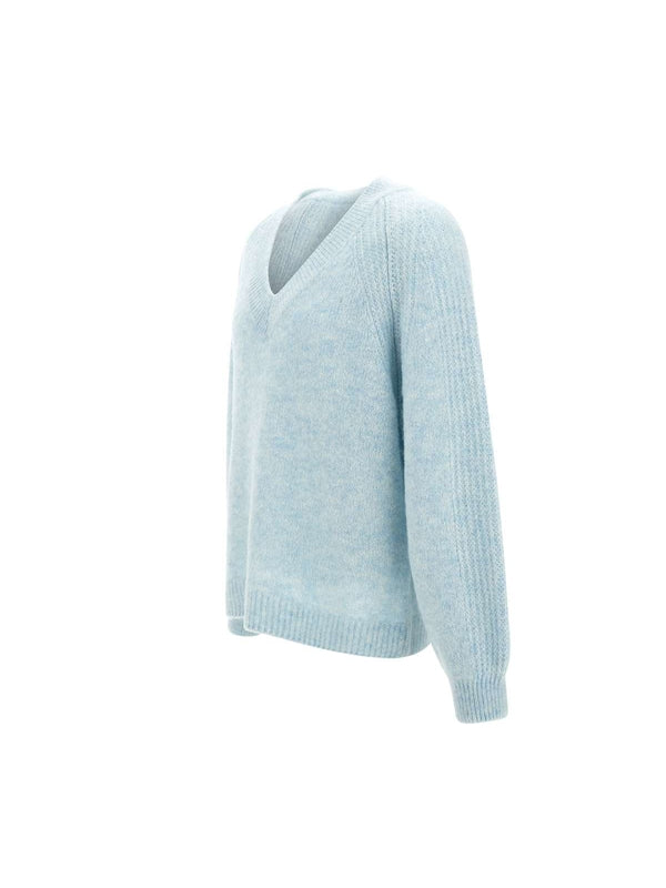 V-Neck Nylon Alpaca Wool Knit