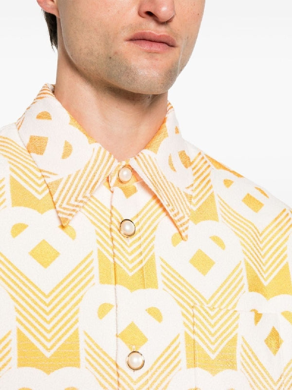 Gradient Monogram Printing Shirt