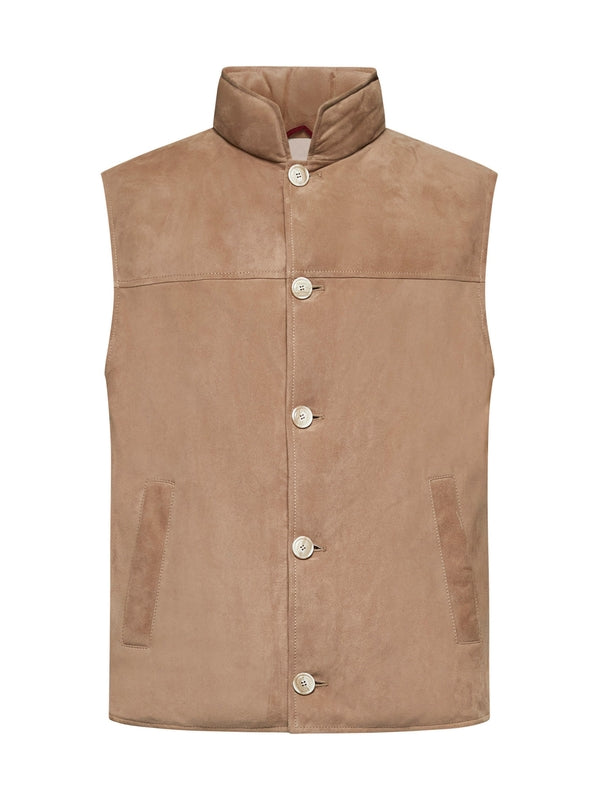 Beige Leather Vest