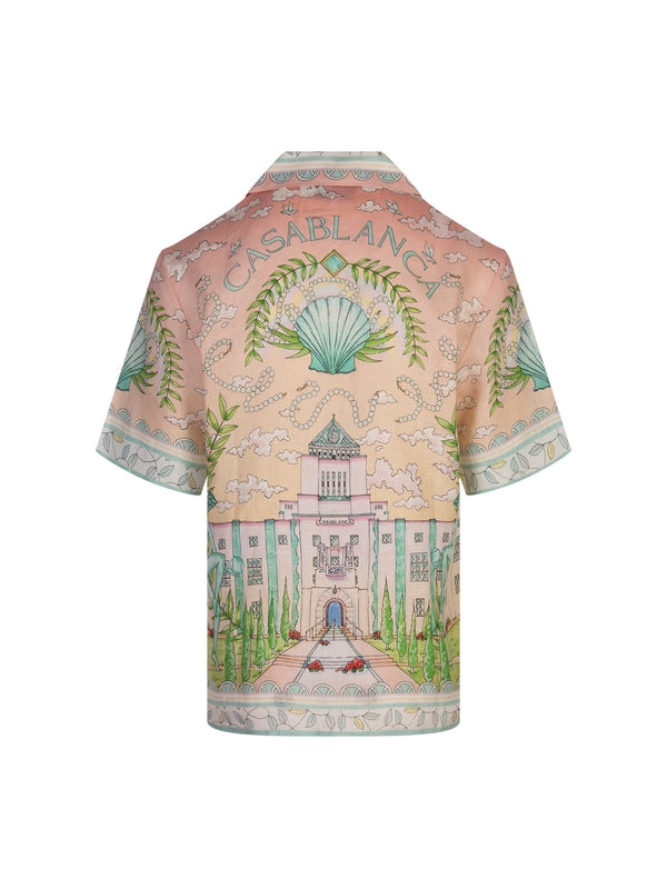 Vase Graphic Printing Short Sleeve Shirt