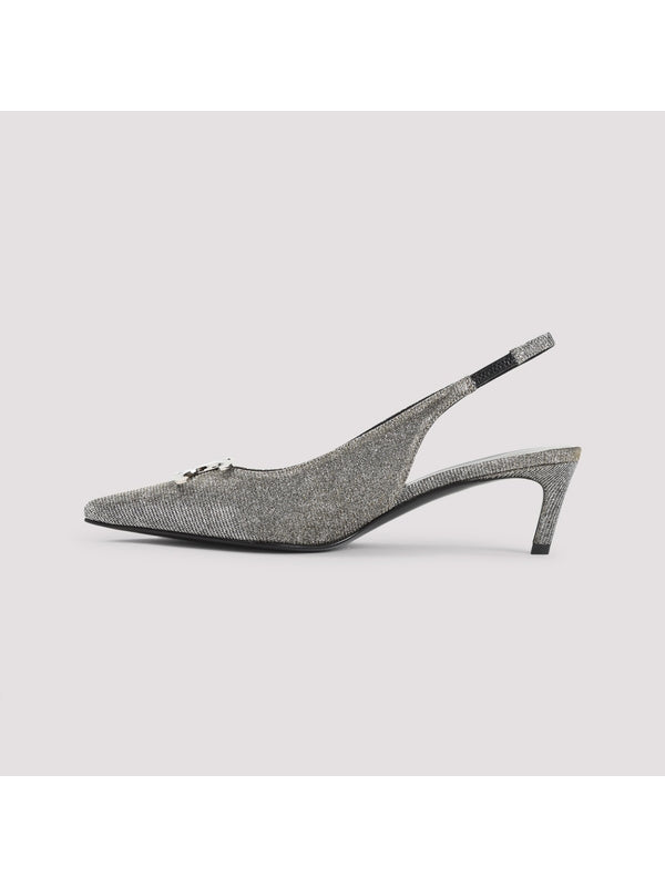 Triomphe Logo Leather Slingback Heels
