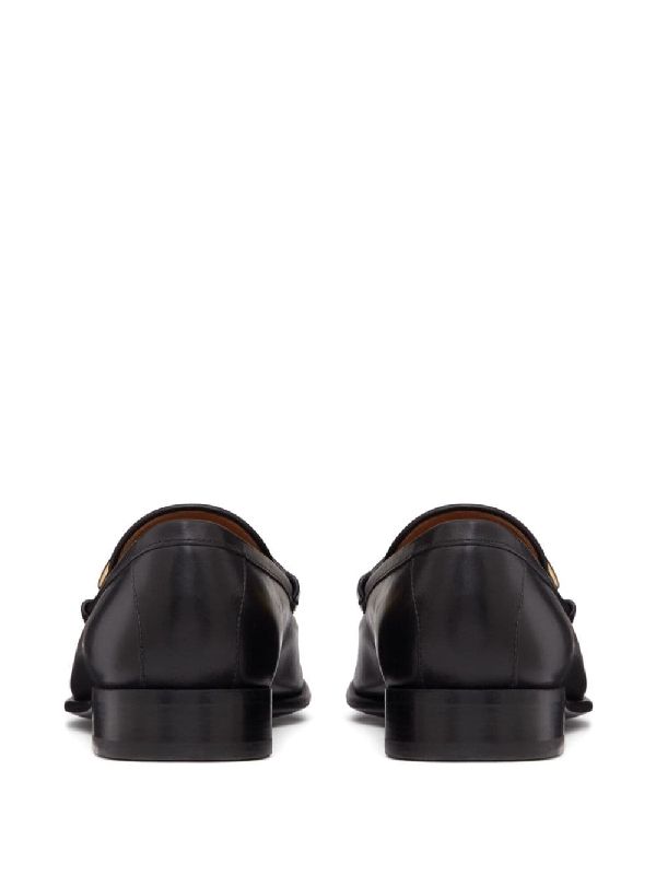 V Logo Leather Loafer