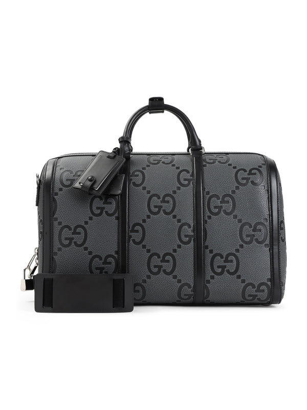 GG Logo Leather Duffel Bag