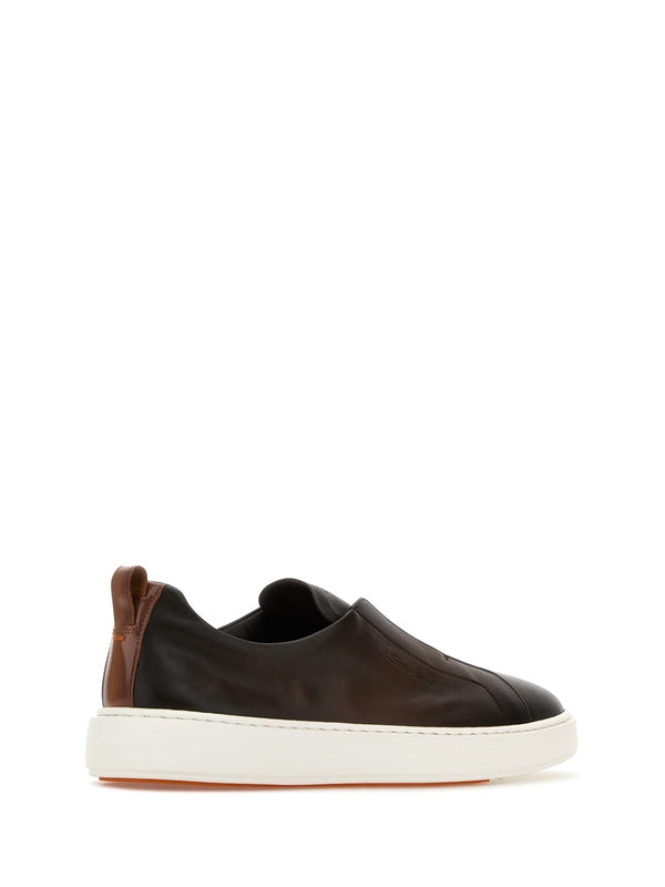 Slip-On Leather Low-Top Sneakers