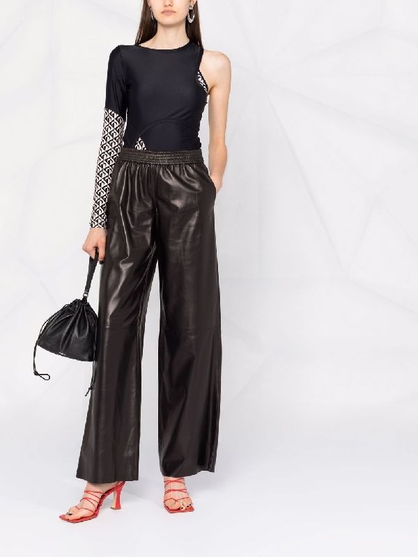 Banding Lambskin Wide Pants