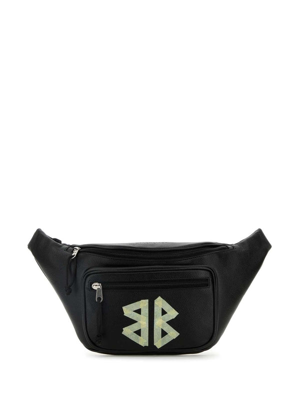 Explorer Tape Type Logo Leather Belt Bag