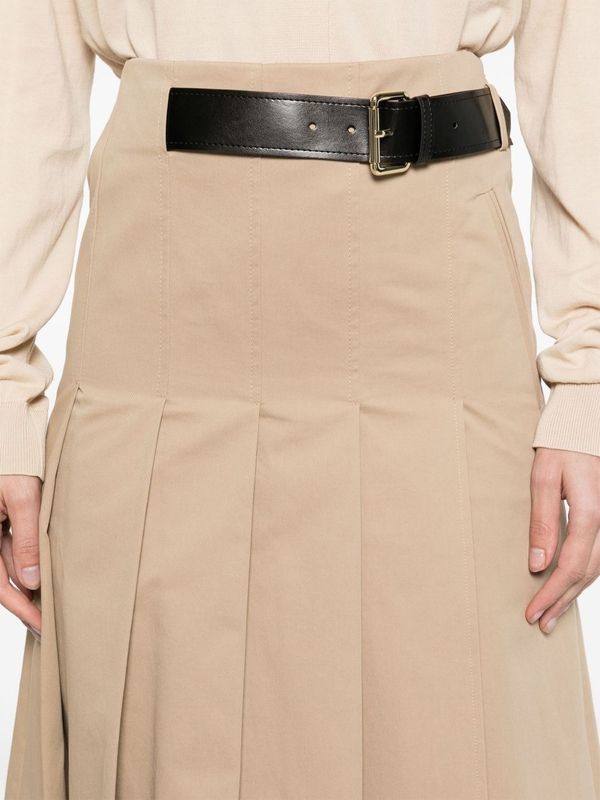 Mimi Buckle
  Strap Pleats Midi Skirt