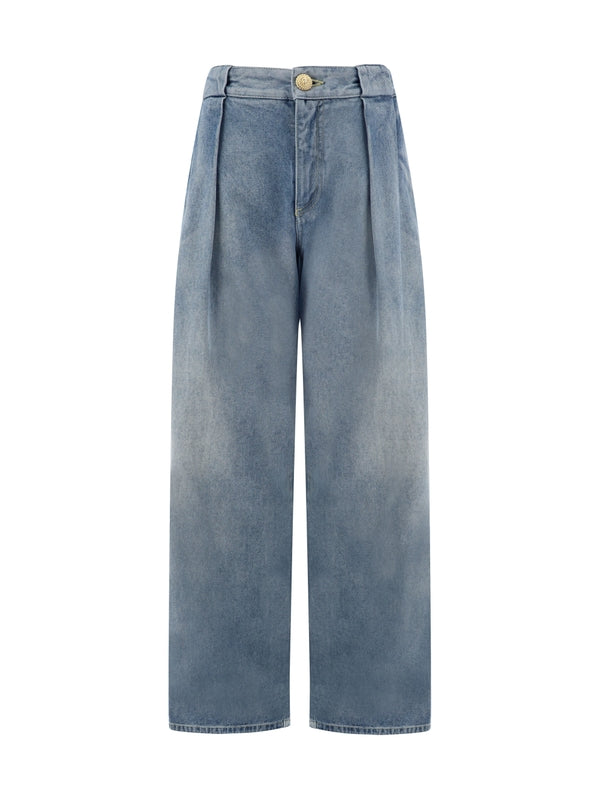 BALMAIN - Pleats Denim Pants - Jente