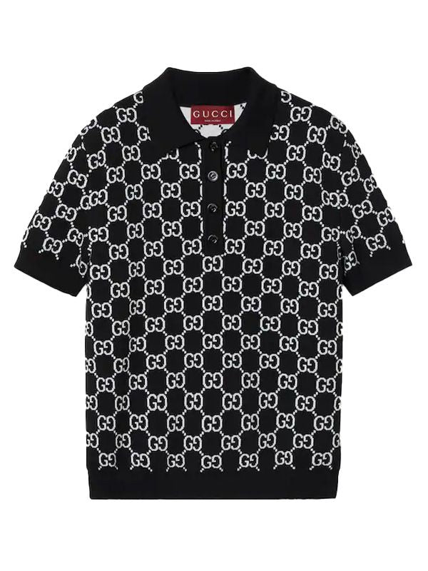 GG Pattern Reversible Wool Polo Knit