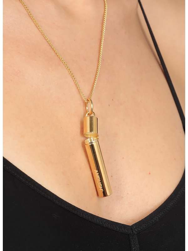 Pill Case Charm Gold Necklace