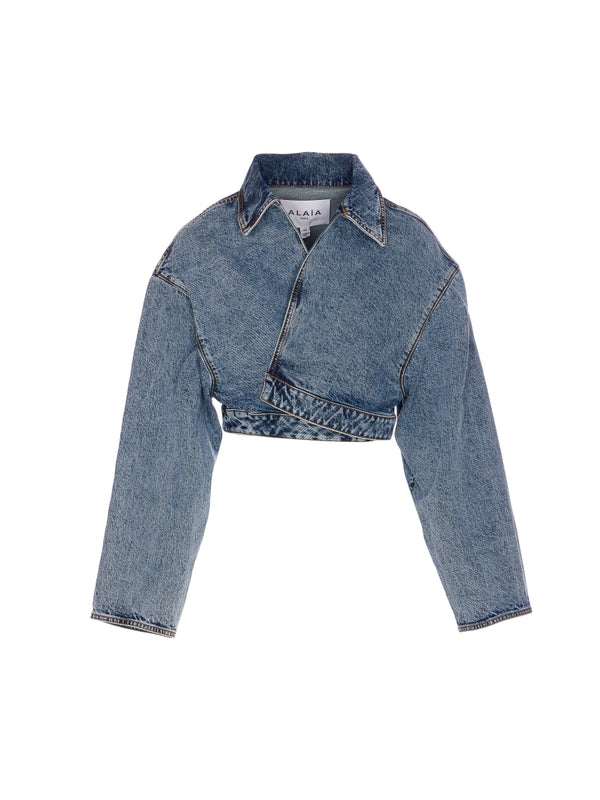 Spiral Crop Denim Jacket