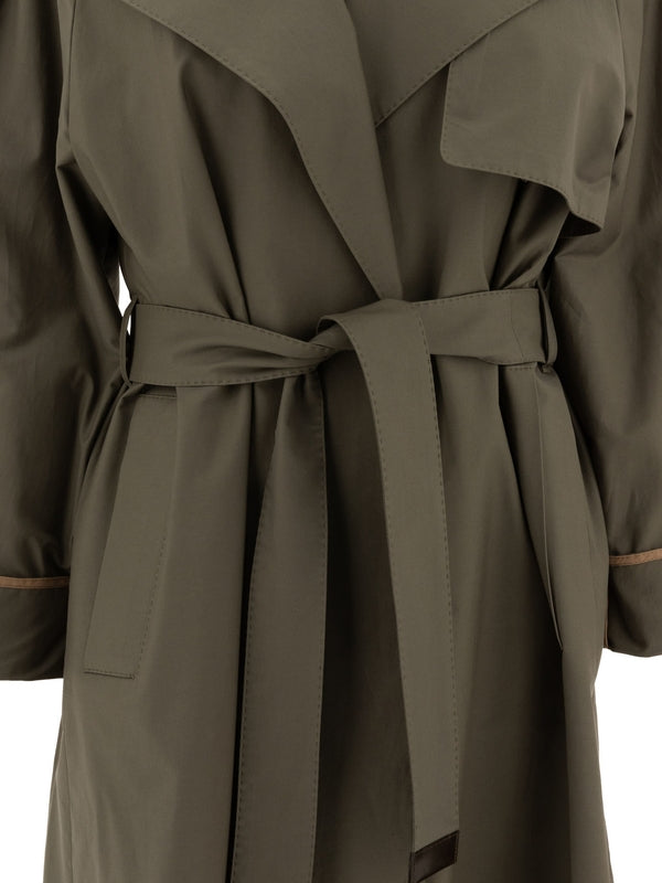 Belt Detail Cotton Blend Trench Coat