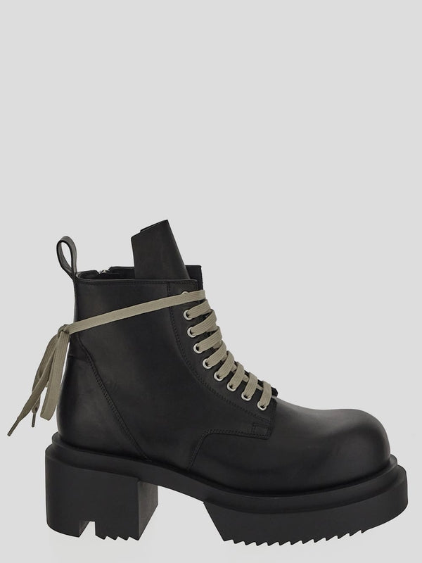 Black Leather Lace-Up Boots