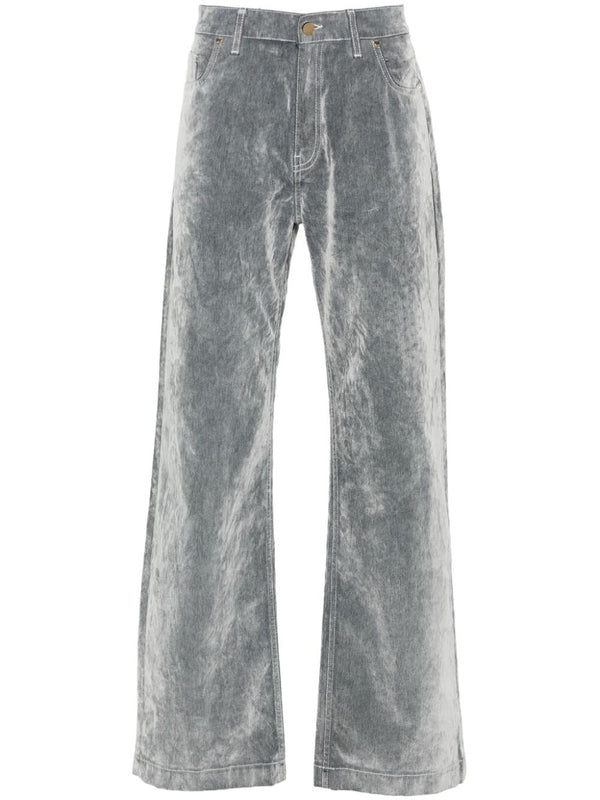 Velvet Effect Denim Pants