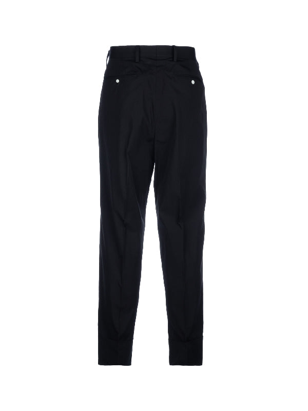 Black Cotton Tailored Pants