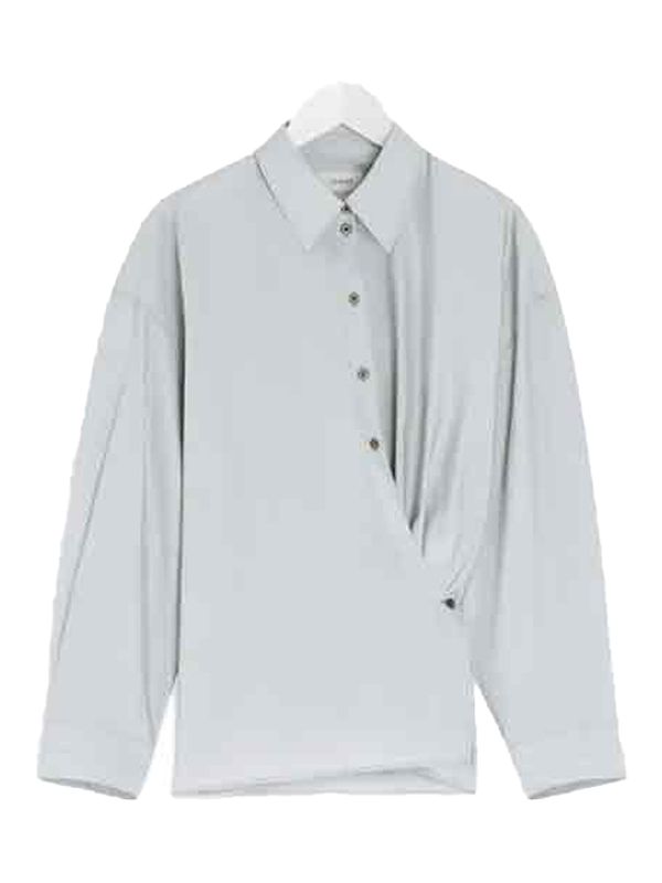 Straight Collar Twisted Shirt