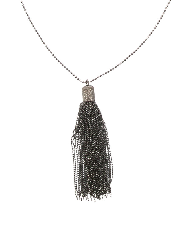 Monili Tassel Silver Necklace