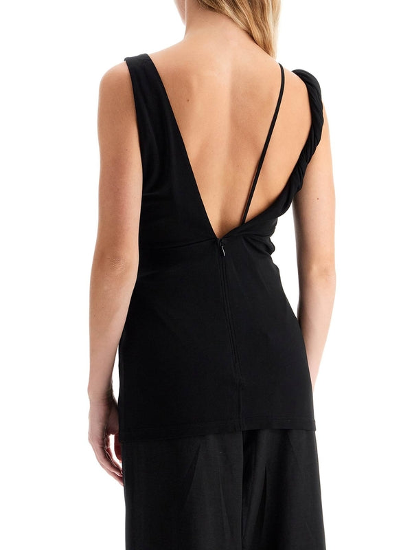 Asymmetric Drape Sleeveless Top