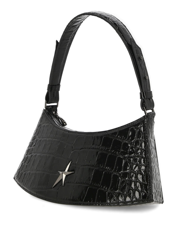 Zenith Metal Logo Leather Shoulder Bag