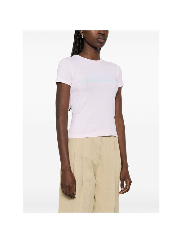 Slogan Print Cotton Short
  Sleeve T-Shirt