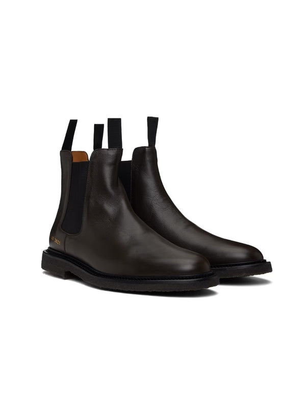 Round Toe Leather Chelsea Boots