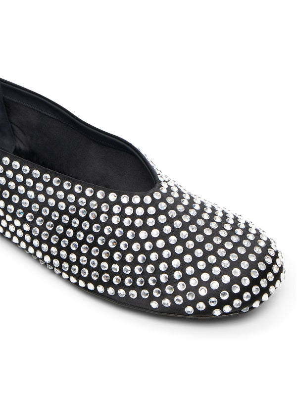 Allover Crystal Decor Flat Shoes