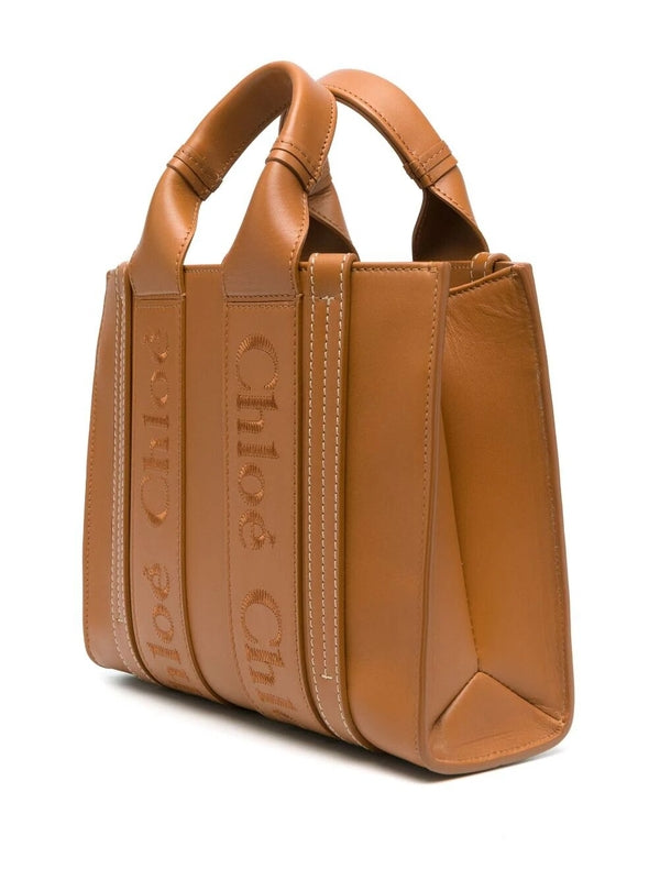 Woody Small Calfskin Tote Bag