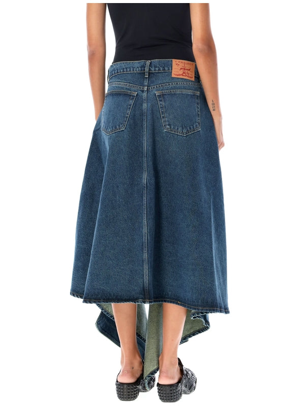 Y/PROJECT - Evergreen Cutout Denim Long Skirt - Jente