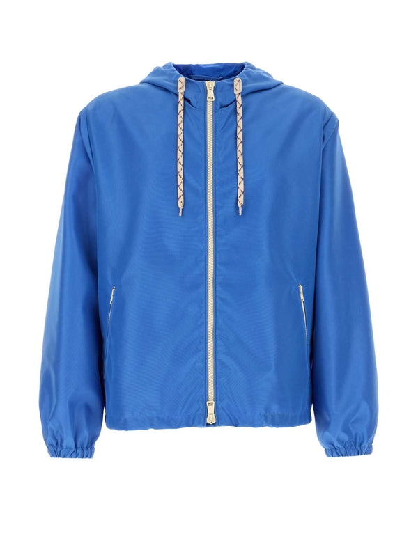 Back Logo Nylon Hooded Jacket