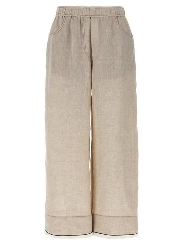 Wide Bending
  Linen Pants