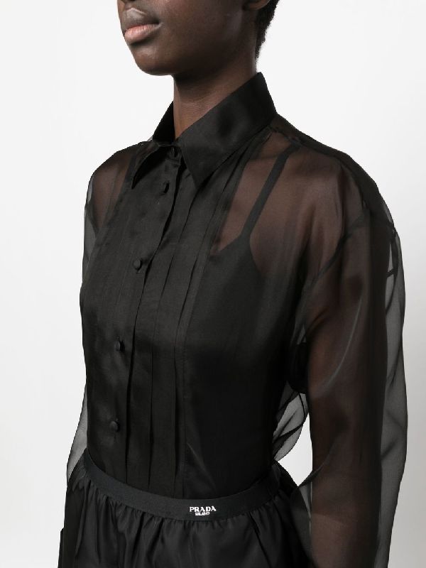 Semi-Sheer Silk Shirt