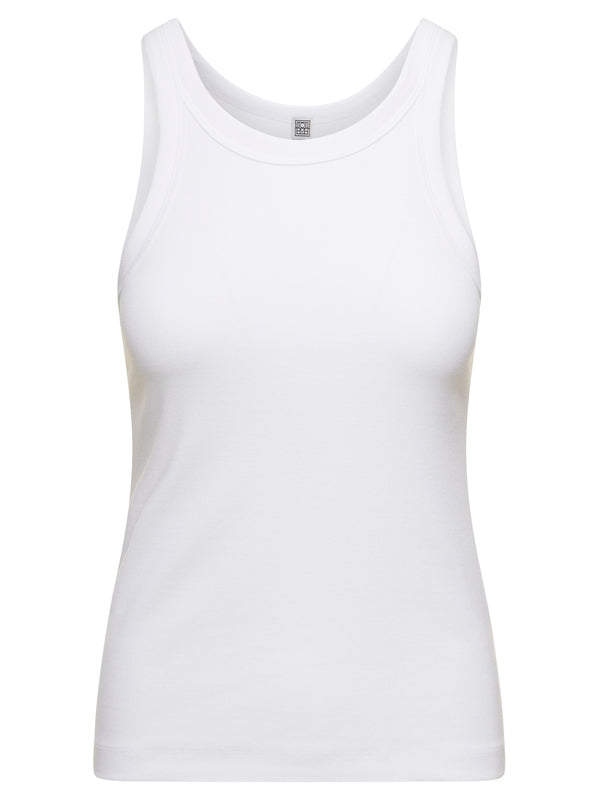 'Espera' U Neck Rib Tank Top in Stretch Cotton Woman Toteme Sleeveless