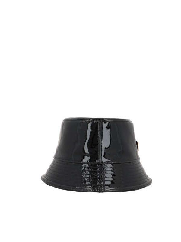 Triangular Logo Patent Leather Bucket Hat