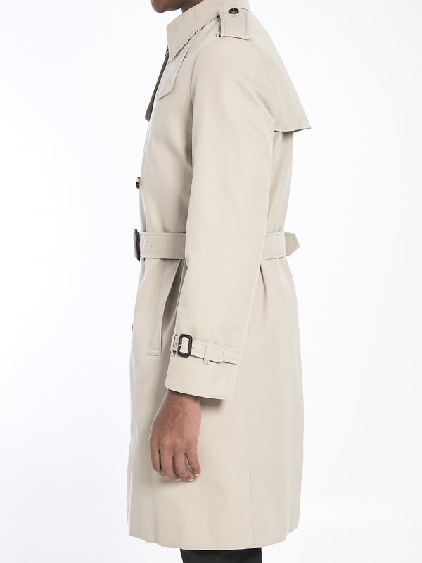 Cotton Blend Long Trench Coat