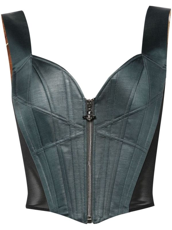 Zip-up Bustier Top