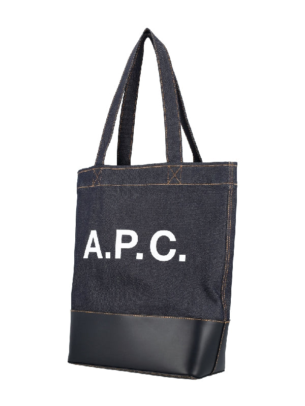 Axel Logo Printed Denim Tote Bag