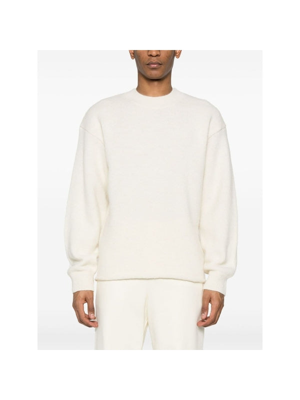 Back Logo Jacquard Wool Blend Knit