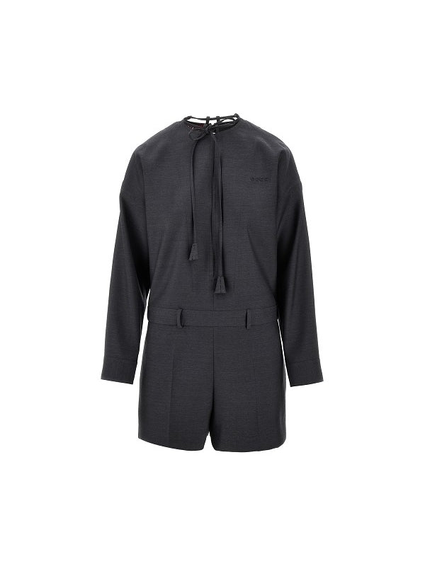 Tie-Neck Logo Detail Dress