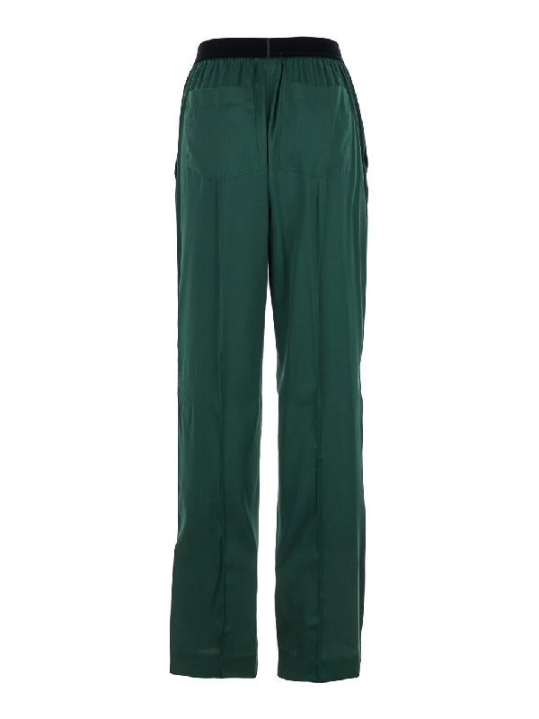 Waist Logo Banded Silk Pajama Pants