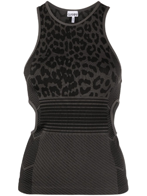 Seamless Jacquard Sleeveless
  Top