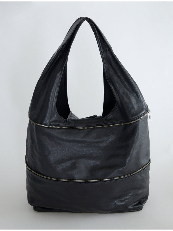 Riba Zip Black Tote Bag