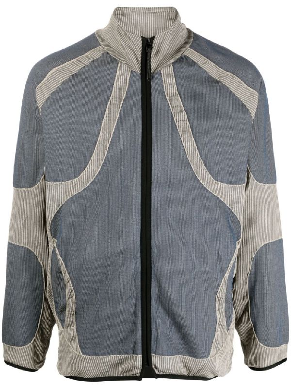 Two-Tone Panel High-Neck Jacket