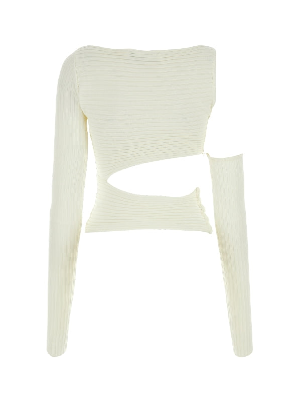 Asymmetric Cutout Knit