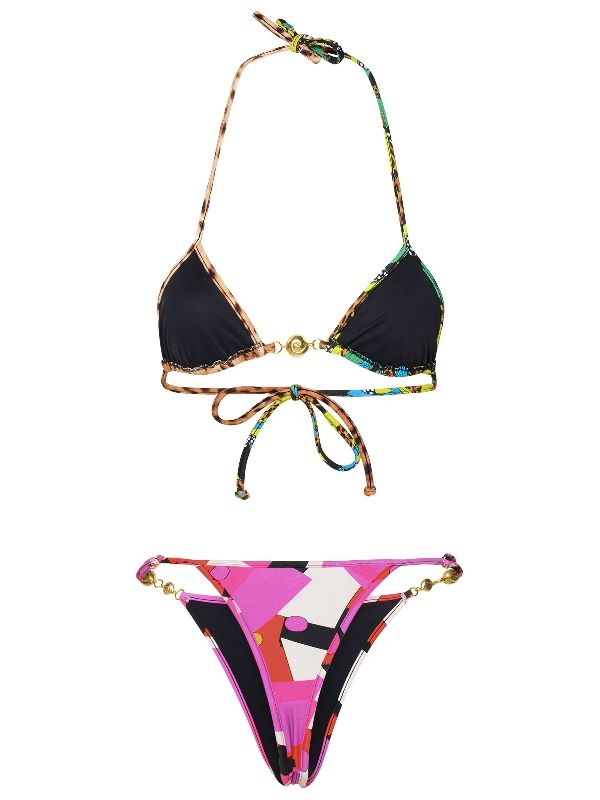 Splash Metal Detail Bikini Set