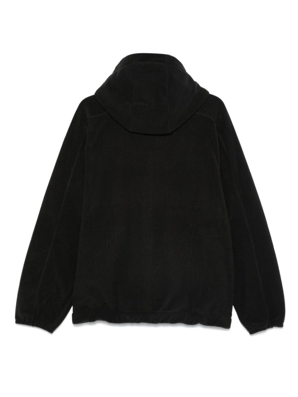 Drawstring Zip-Up Hooded Fleece Jacket