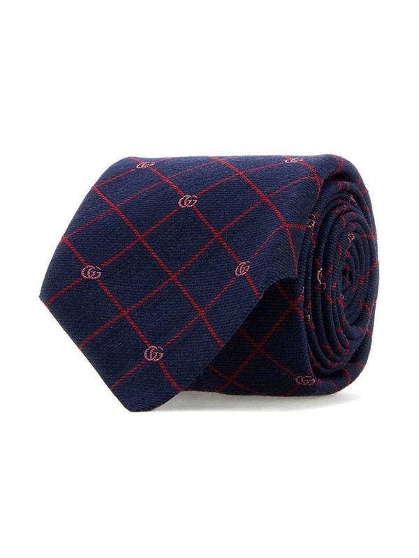 GG Logo Pattern Silk Tie