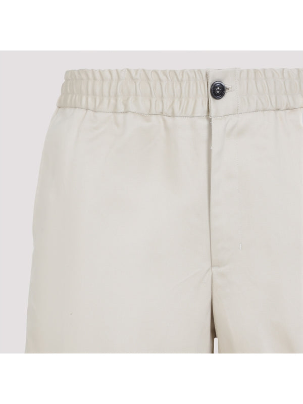 Button Detail Banding Cotton Shorts