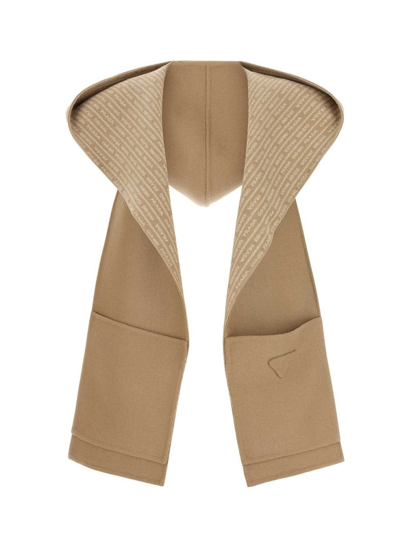 Triangle Logo Wool Hooded Muffler