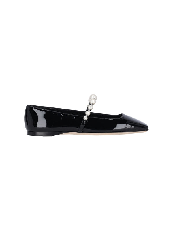 Ade Pearl Strap Leather Flat Shoes